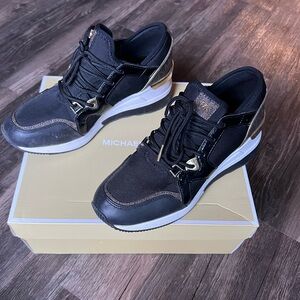 Michael Kors Black and Gold Sneakers
